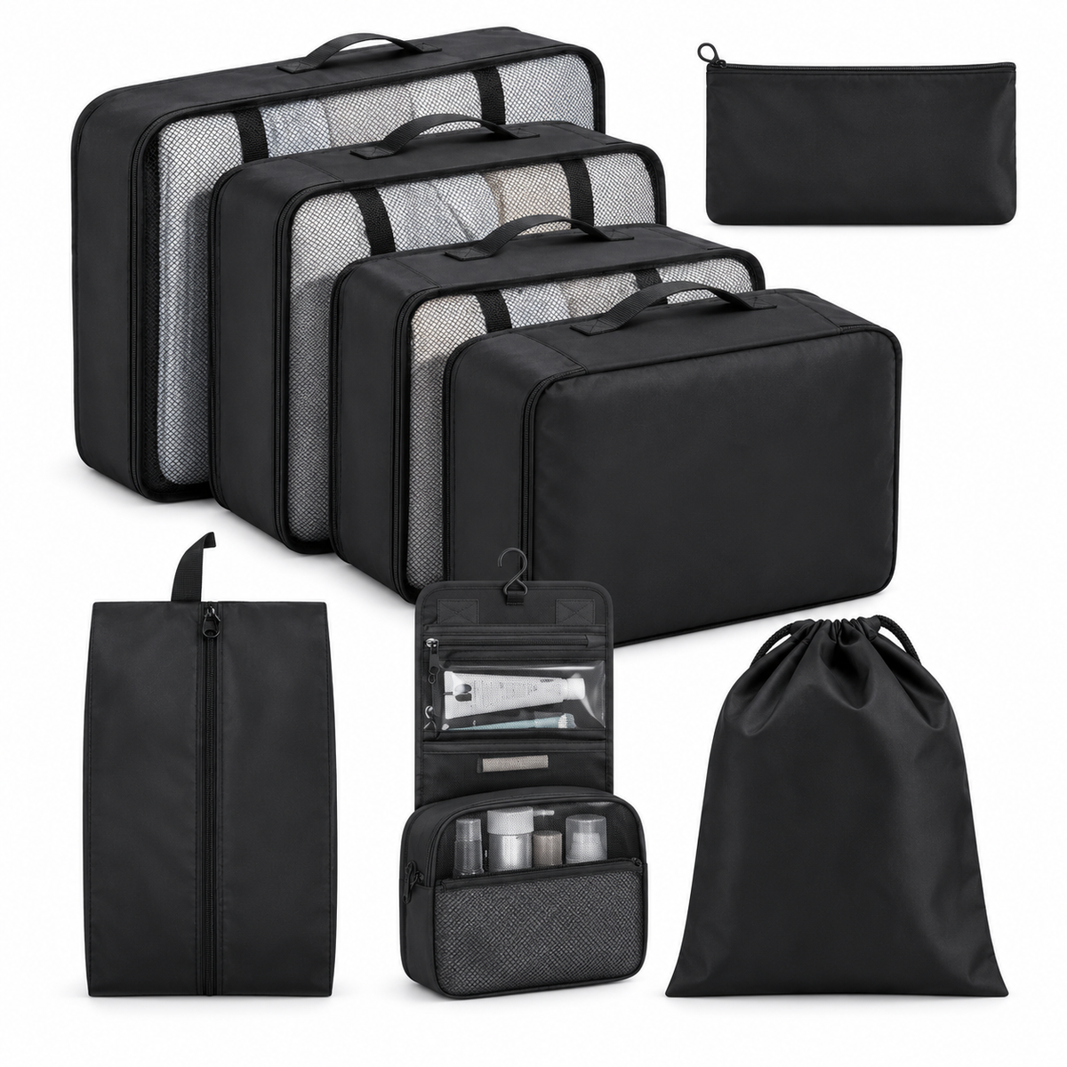 🧳 Packing Cubes | Mesh Fabric | Suitcases | Travelers | 8-Piece Set