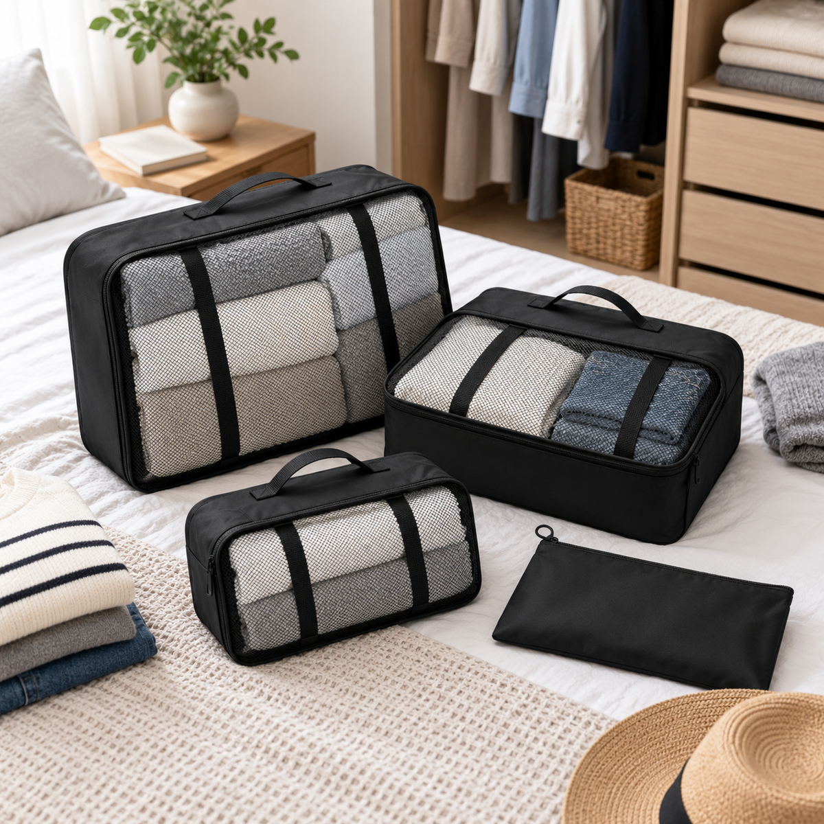 🧳 Packing Cubes | Mesh Fabric | Suitcases | Travelers | 8-Piece Set
