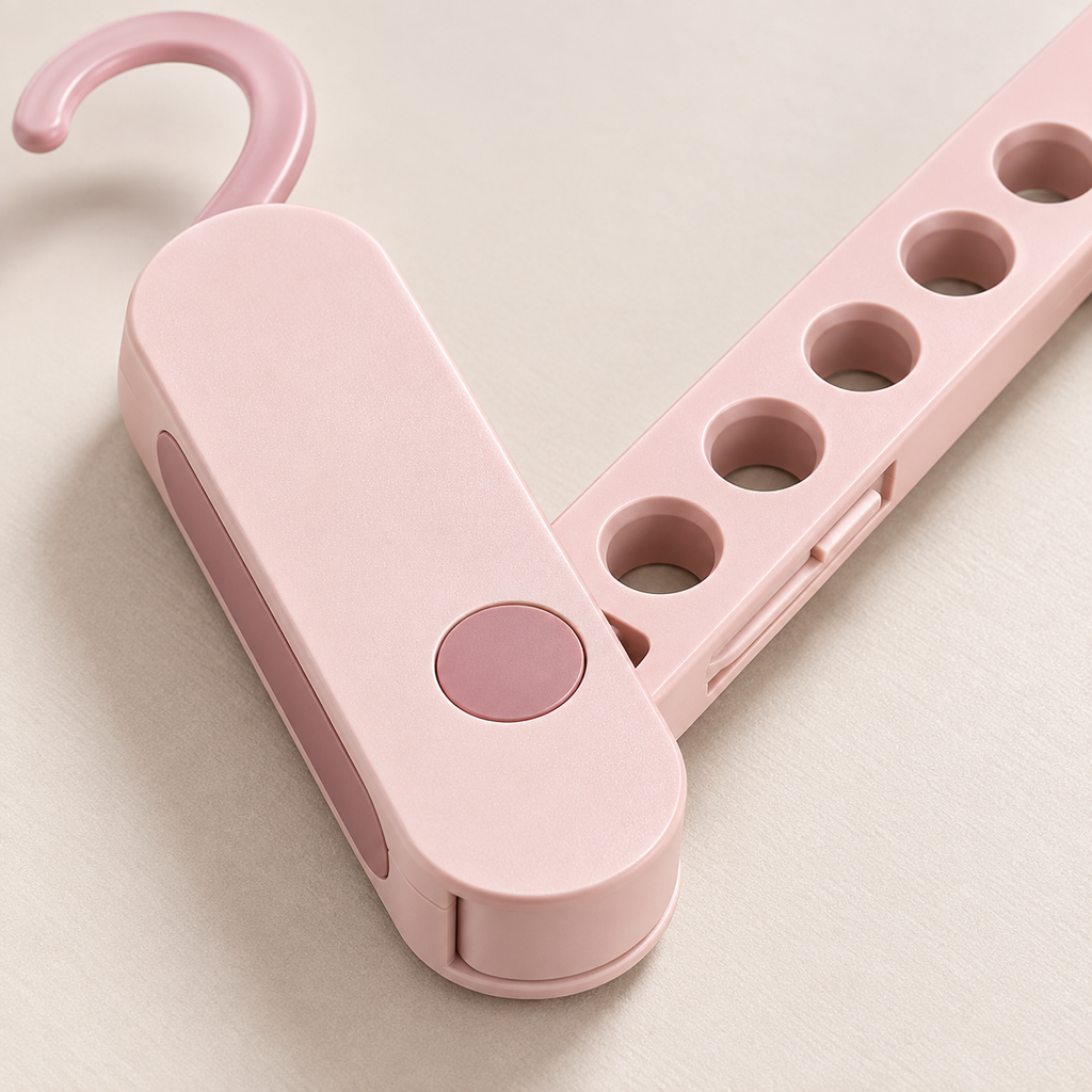 🧳 Folding Hanger | Durable Plastic | Travel | Frequent Travelers | 7-Hole Design
