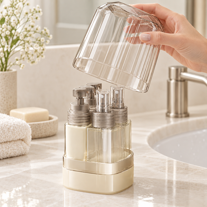 🧴 Travel Dispenser | Clear Plastic | Toiletries | Travelers | 4-in-1 Design