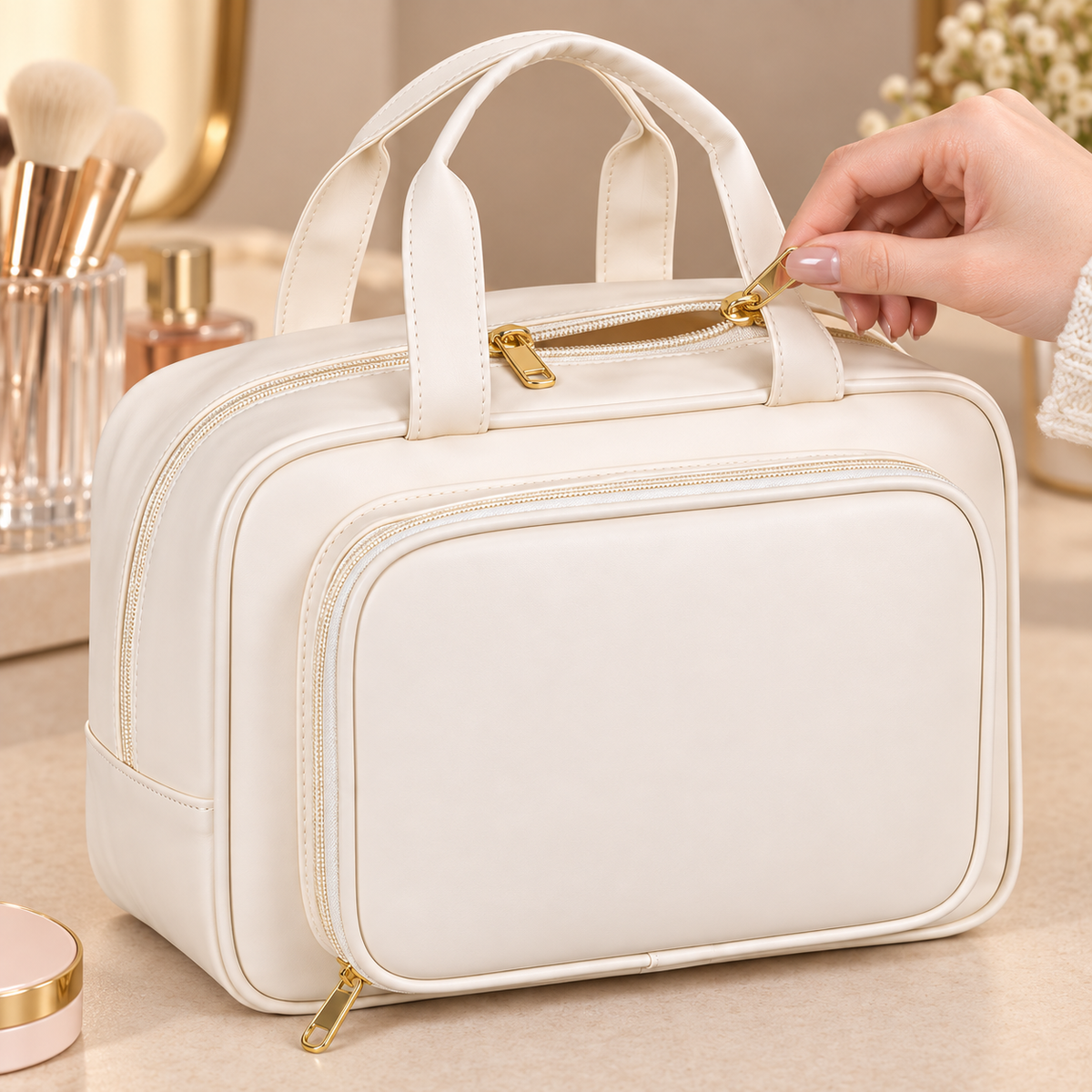 💄 Makeup Bag | PU Leather | Travel | Women | Elegant Carry