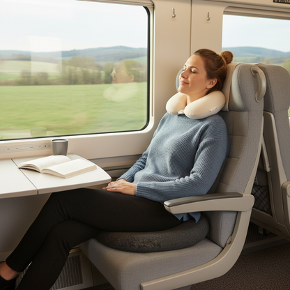 ✈️ Travel Comfort | Fabric Cushion | Flights | Travelers | Ergonomic Support