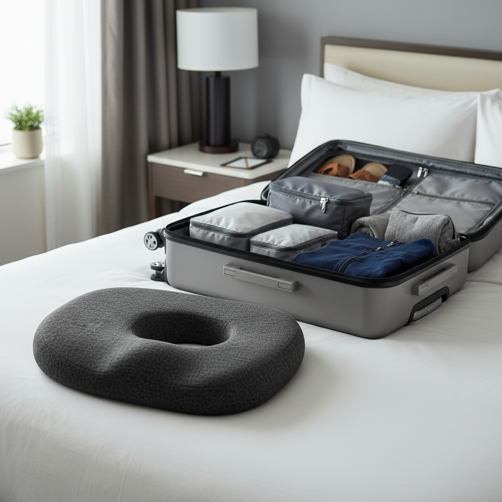 ✈️ Travel Comfort | Fabric Cushion | Flights | Travelers | Ergonomic Support