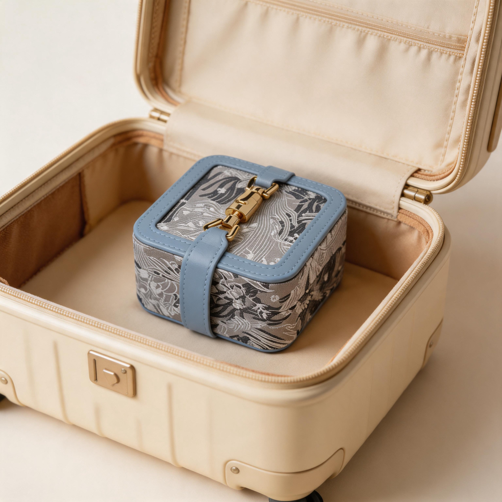 💎 Jewelry Organizer | Jacquard PU | Travel | Her | Compact Elegance