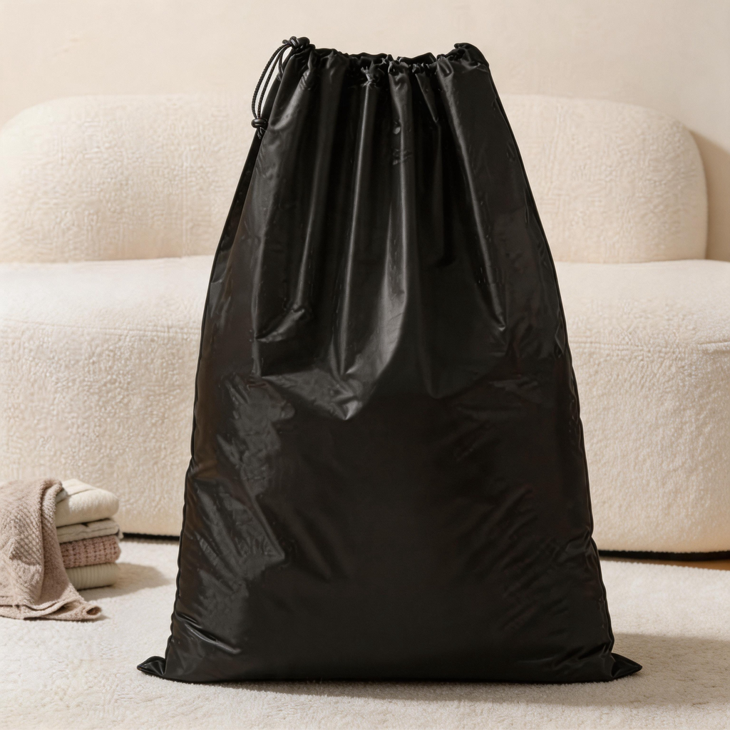 🖤 Laundry Bag | PE Drawstring | Travel | Travelers | Sleek Black