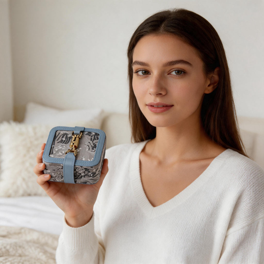 💎 Jewelry Organizer | Jacquard PU | Travel | Her | Compact Elegance