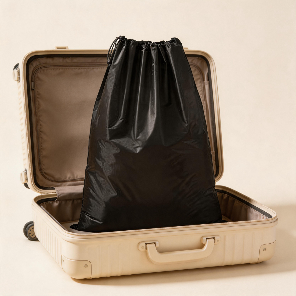 🖤 Laundry Bag | PE Drawstring | Travel | Travelers | Sleek Black