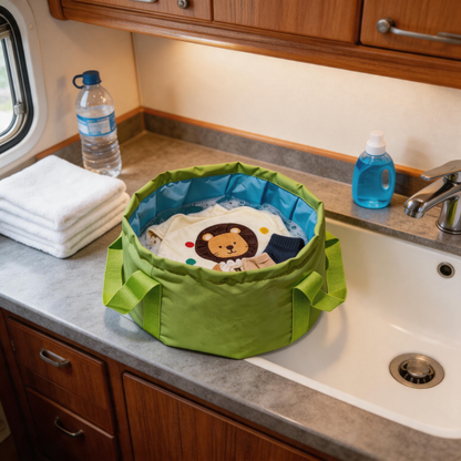 🧺 Travel Laundry Bag | Fabric | Trips | Travelers | Foldable Wash Design