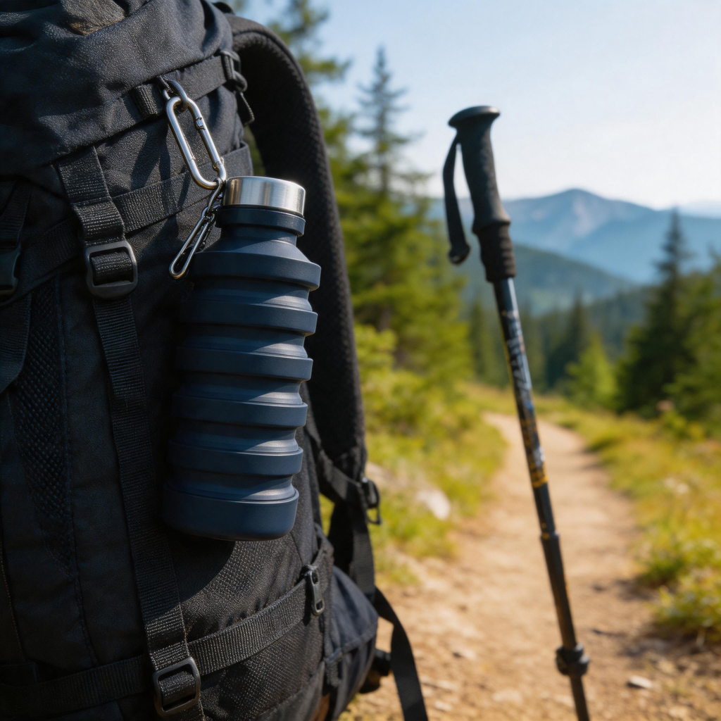 💧 Travel Hydration | Silicone | Trips | Travelers | Space-Saving Foldable Bottle