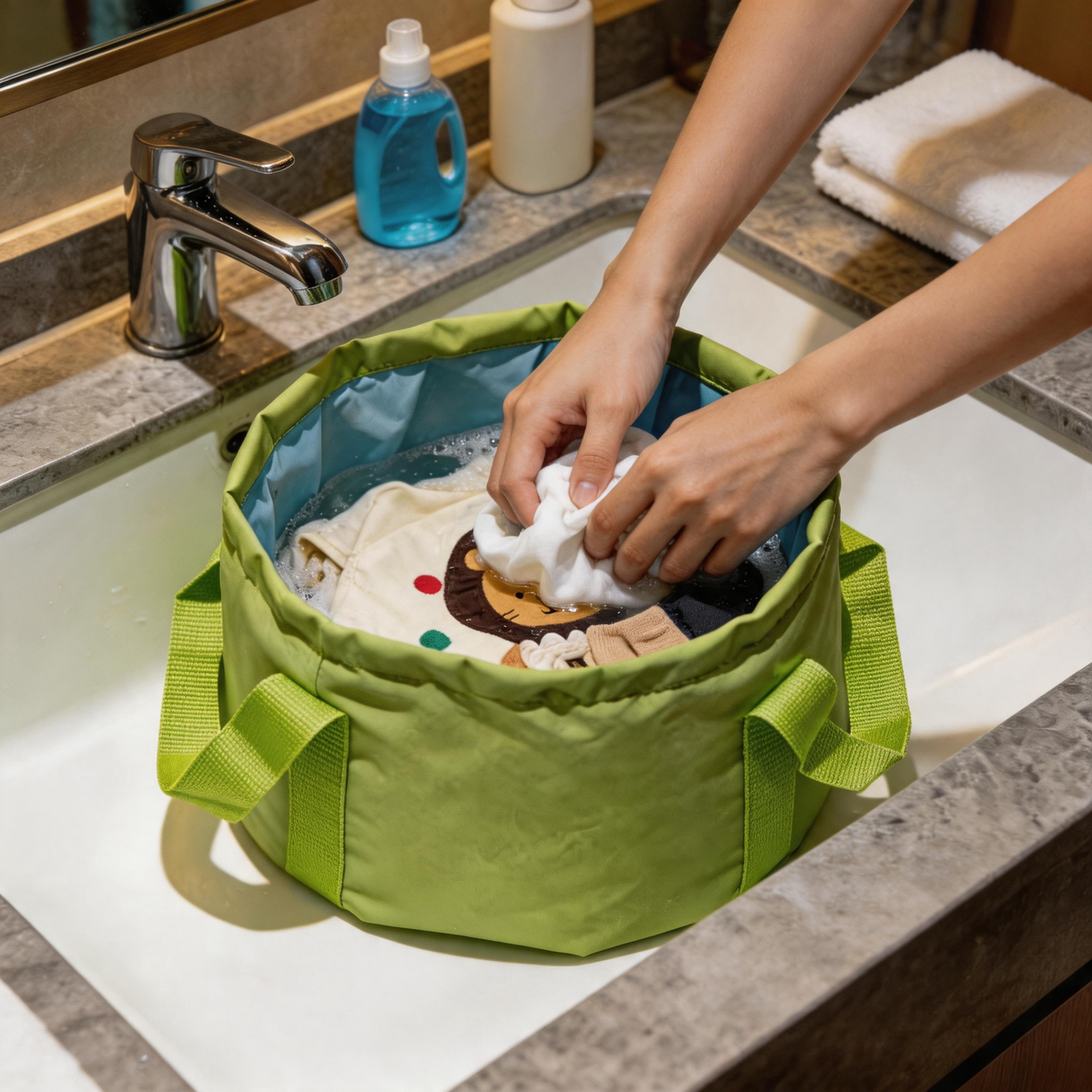 🧺 Travel Laundry Bag | Fabric | Trips | Travelers | Foldable Wash Design