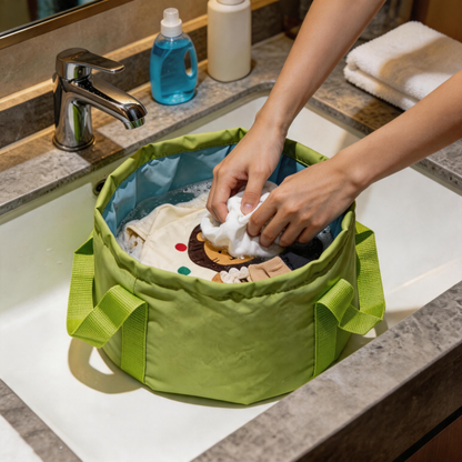 🧺 Travel Laundry Bag | Fabric | Trips | Travelers | Foldable Wash Design