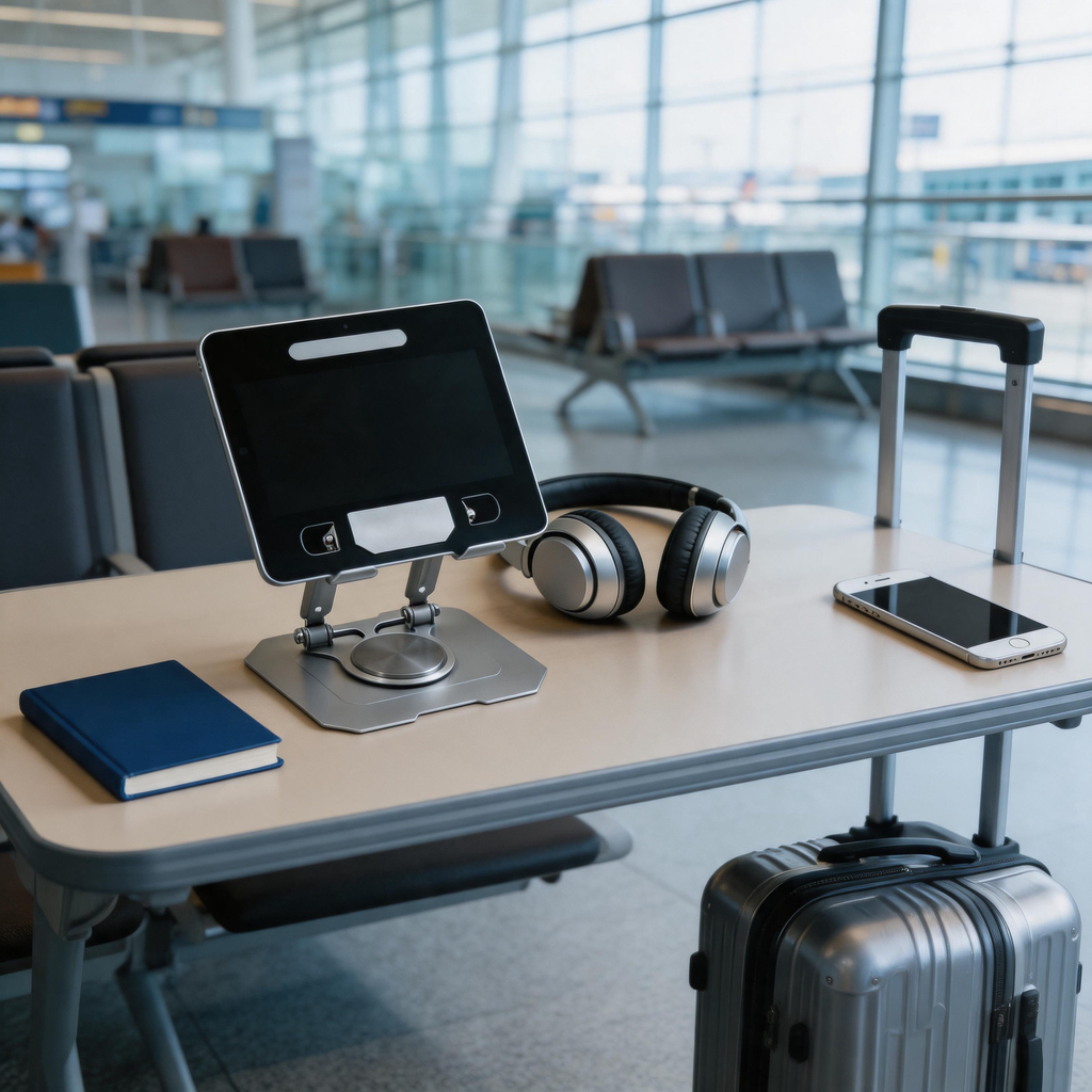 🧭 Tablet Stand | Metal | Travel | Travelers | Flexible Viewing Angle