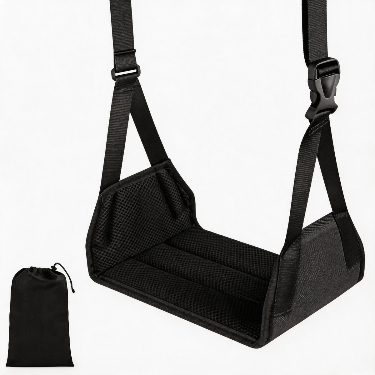 ✈️ Travel Footrest | Mesh Fabric | Flights | Travelers | Cushioned Comfort