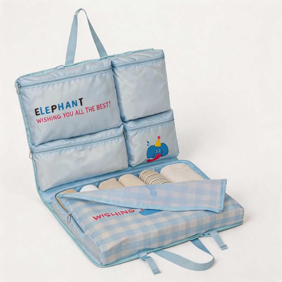 🎒 Travel Organizer | Soft Fabric | Packing | Families | 6-in-1 Design