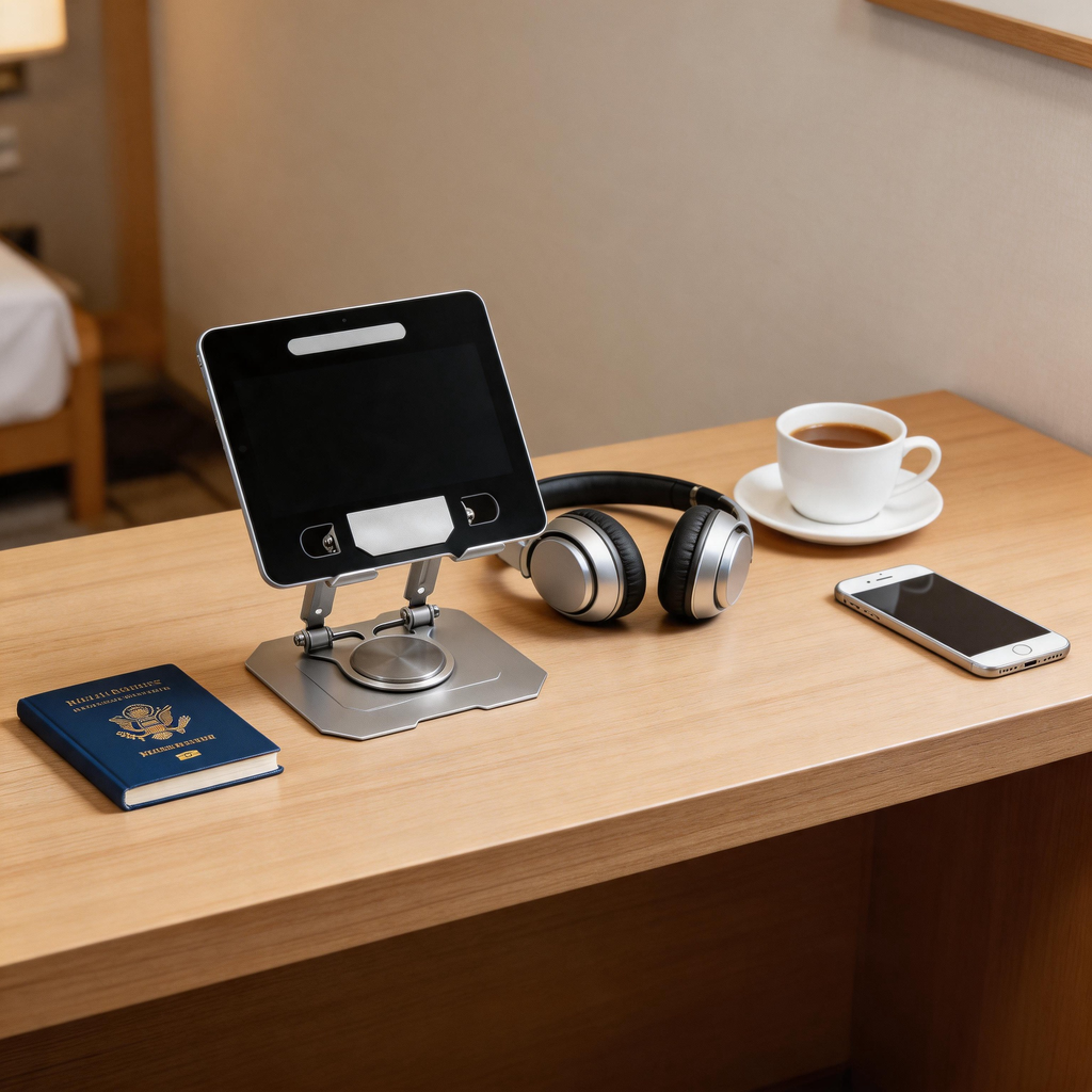 🧭 Tablet Stand | Metal | Travel | Travelers | Flexible Viewing Angle