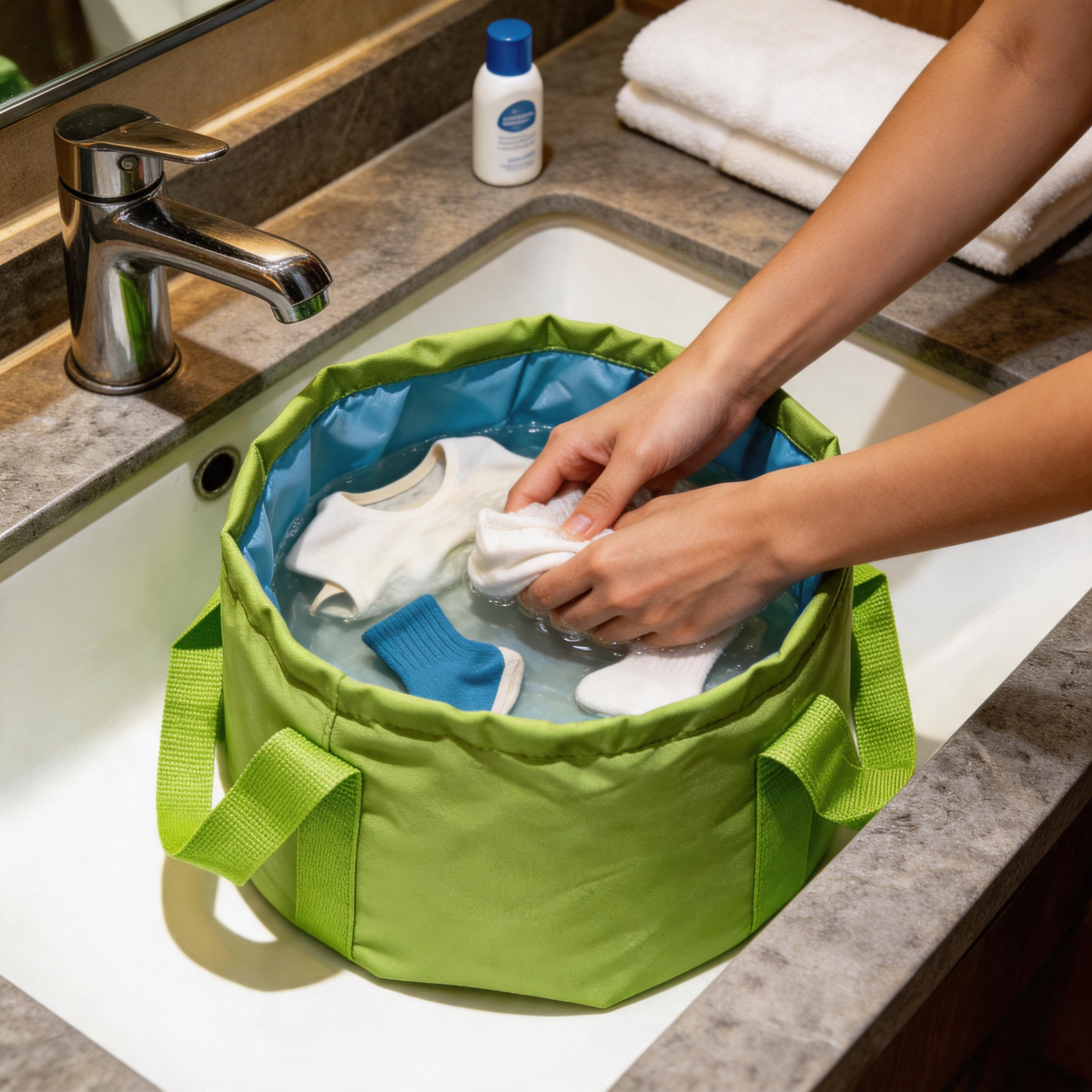 🧺 Travel Laundry Bag | Fabric | Trips | Travelers | Foldable Wash Design