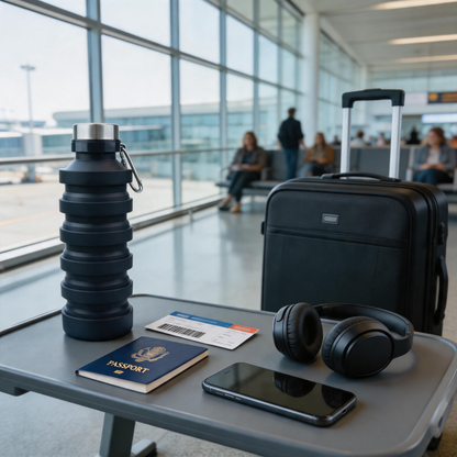 💧 Travel Hydration | Silicone | Trips | Travelers | Space-Saving Foldable Bottle
