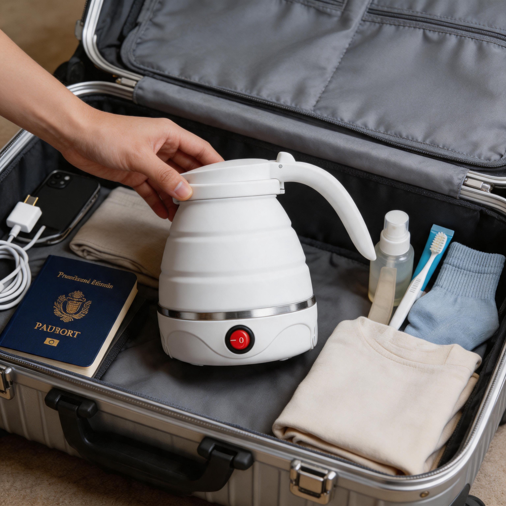 ☕ Travel Kettle | Silicone | Hotels & Trips | Travelers | Foldable Design
