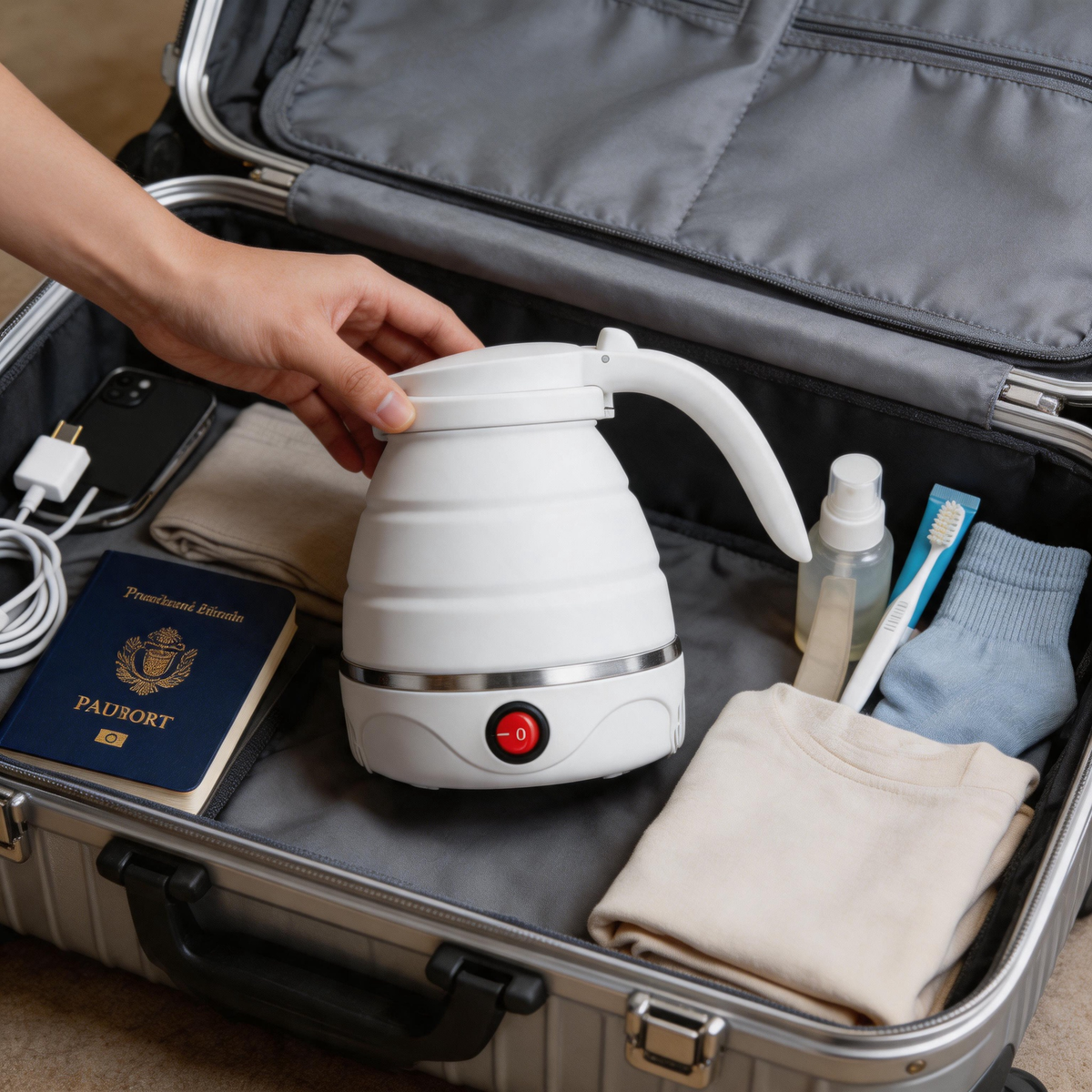☕ Travel Kettle | Silicone | Hotels & Trips | Travelers | Foldable Design