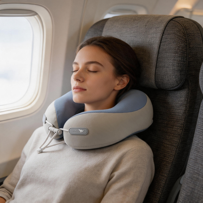 ✈️ Travel Neck Pillow | Soft Fabric | Flights | Travelers | Dual-Tone Comfort